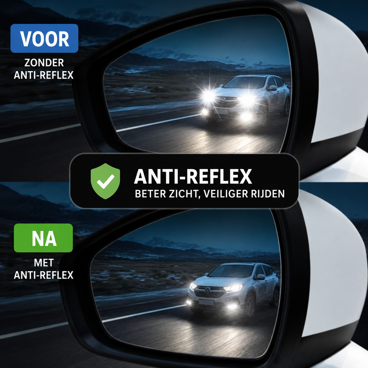Anti-condens Folie voor Autospiegels